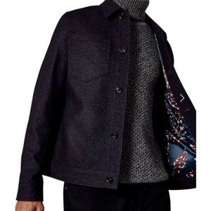 NWT Ted Baker Rarebit Navy Short Wool Jacket Men’s  Big & Tall Size: 3XL (TB 7)